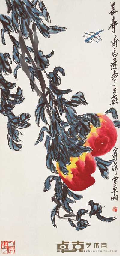 齐良迟 长寿 立轴 96.5×45cm